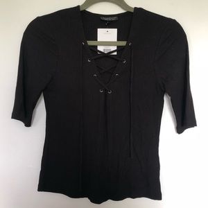 Topshop Lace-Up Crop Top